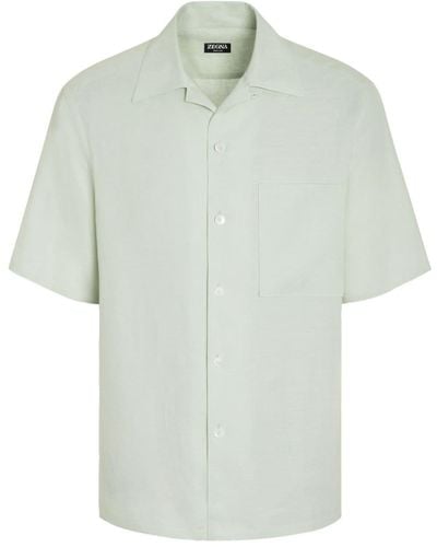 Zegna Oasi Short-sleeve Linen Shirt - Green