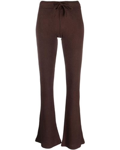 Siedres Flo Knitted Straight-leg Trousers - Brown