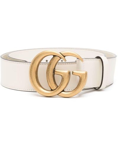 Gucci gg Marmont Leather Belt - Natural