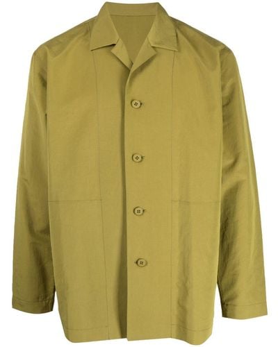 Homme Plissé Issey Miyake Spread-collar Poplin Shirt - Green