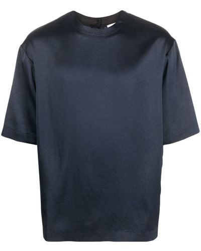 Nanushka Isaac T-Shirt aus Satin - Blau