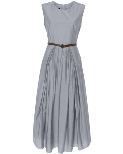 Emporio Armani Sleeveless Dress With Leather Belt - Gray