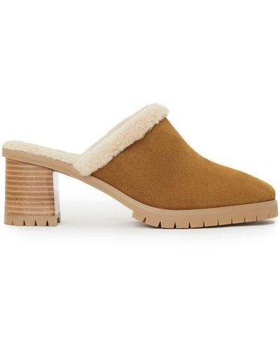 12 STOREEZ Shearling-lined 70mm Mules - Brown