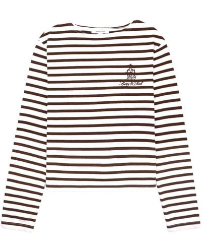 Sporty & Rich Vendome Mariniere Striped T-shirt - White