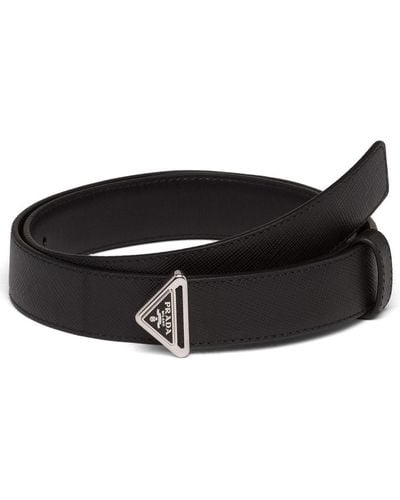 Prada Triangle Logo Belt - Black