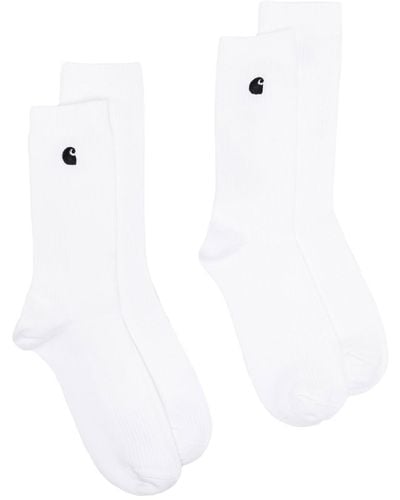 Carhartt Gestrickte Socken mit Logo-Stickerei - Weiß