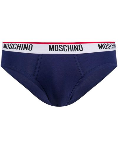 Moschino Slip Met Logoband - Blauw
