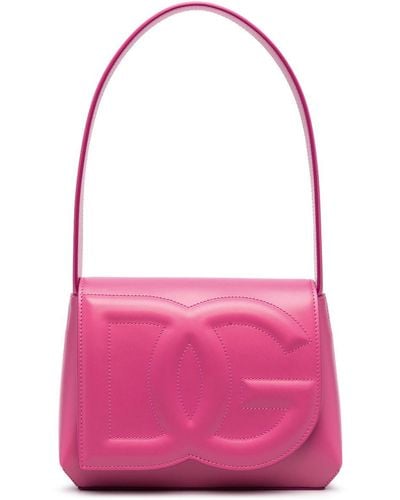 Dolce & Gabbana Schultertasche mit Logo-Prägung - Pink