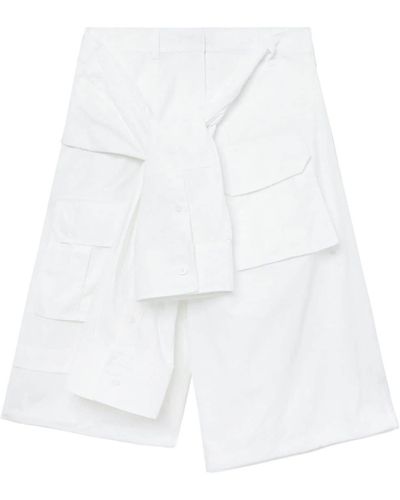 Juun.J Layered Draped-detail Shorts - White