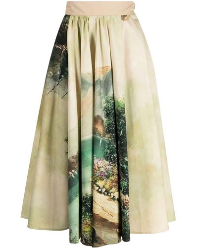 Antonio Marras Graphic-print Flared Skirt - White