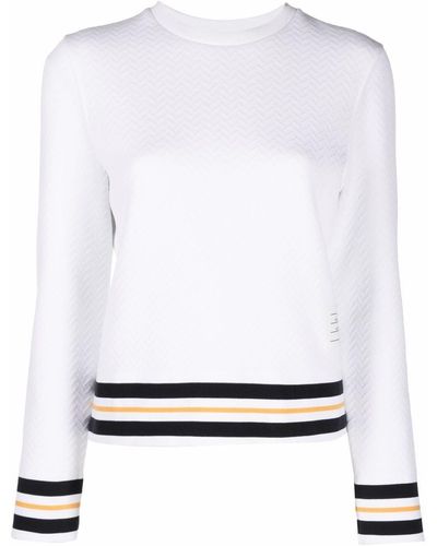 Thom Browne Sweatshirt mit Streifen - Weiß