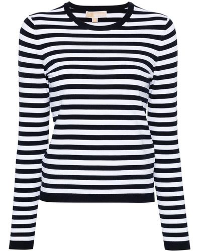 MICHAEL Michael Kors Striped Fine-knit Sweater - Blue