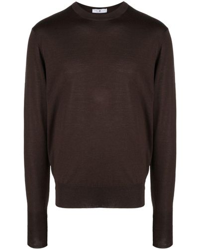 PT Torino Crew-neck Fine-knit Sweater - Brown