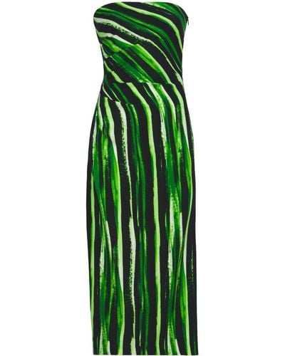 Proenza Schouler Graphic-print Strapless Midi Dress - Green