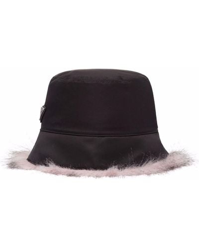 Black Fur Bucket Hats