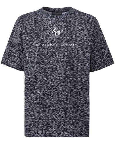Giuseppe Zanotti T-Shirt mit Logo-Print - Blau