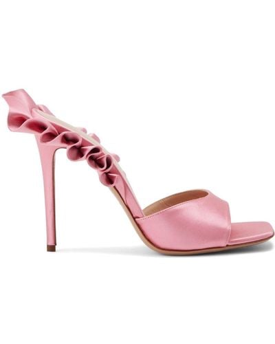 Andrea Wazen Rouches Mules 105mm - Pink