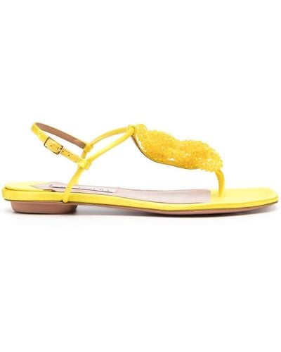 Aquazzura Chain Of Love Flat Sandals - Yellow