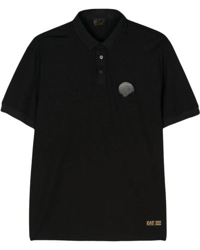 EA7 Appliqué-logo Polo Shirt - Black