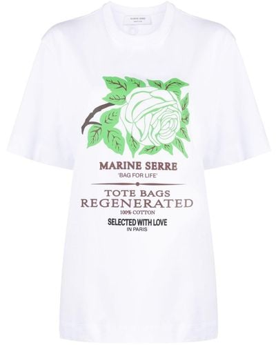 Marine Serre T-shirt Met Logoprint - Wit