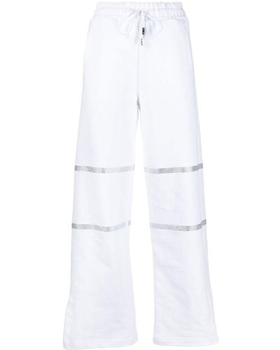 Gcds Pantalon de jogging à ornements en cristal - Blanc
