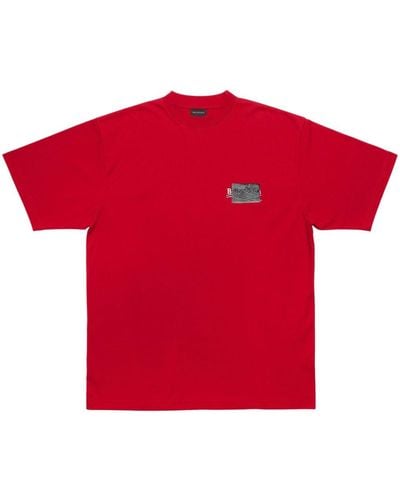 Balenciaga Logo-print Cotton T-shirt - Red