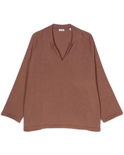 Aspesi V-neck Straight-hem Sweater - Brown