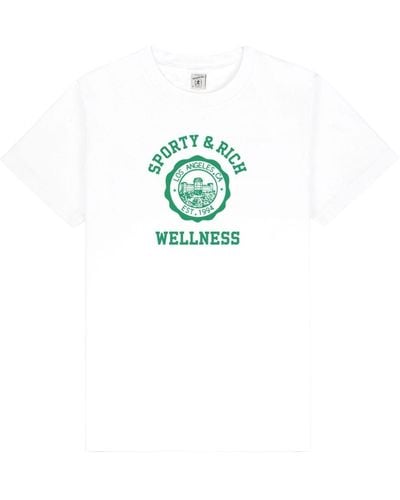 Sporty & Rich T-shirt Met Print Van Biologisch Katoen - Blauw