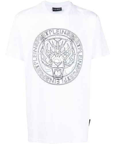 Philipp Plein Camiseta con tigre estampado - Blanco
