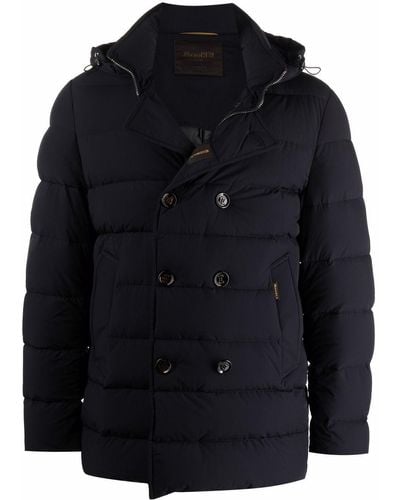 Moorer Double-breasted Style Padded Jacket - Blue