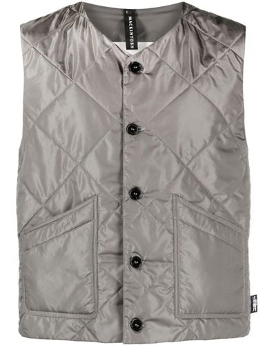 Mackintosh V-neck Quilted Gilet - Gray