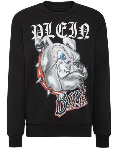 Philipp Plein Bulldogs Cotton Sweatshirt - Black