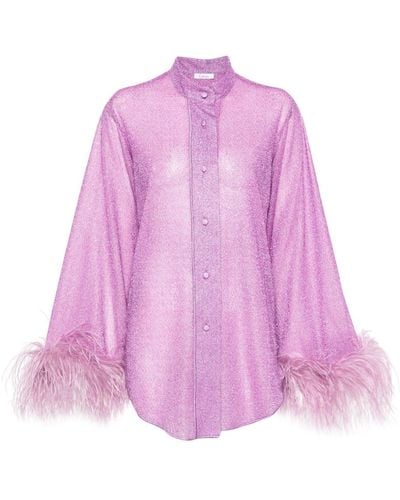 Oséree Lumiere Plumage Long Shirt - Pink