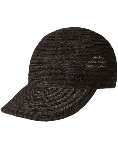 Maison Michel Tiger Straw Cap - Black