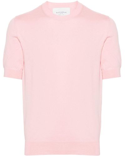 Ballantyne Crew-neck short-sleeve jumper - Pink