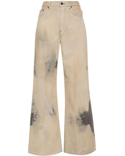 Acne Studios Bleached-effect Wide-leg Jeans - Natural