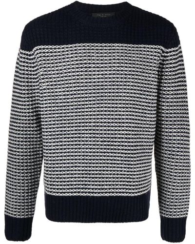 Rag & Bone Ernie Striped Wool Sweater - Blue
