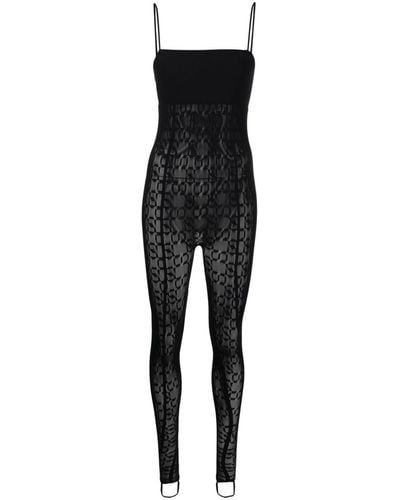 Wolford X Simkhai Patterned-intricate Sheer Jumpsuit - Black
