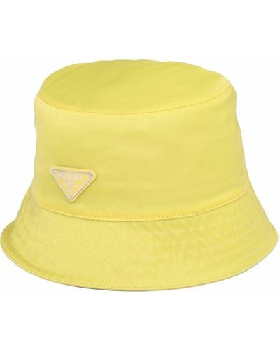 Prada Fischerhut mit Logo - Gelb