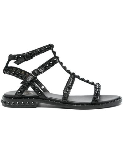 Ash Precious Leather Sandals - Black