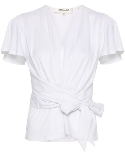 Diane von Furstenberg T-shirt asimmetrica Sienna - Bianco