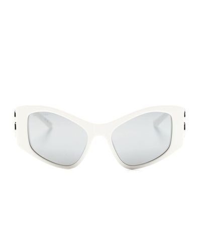 Balenciaga Dynasty Sonnenbrille mit D-Gestell - Weiß
