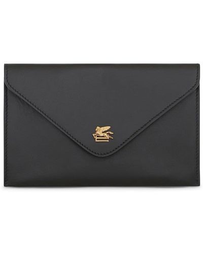 Etro Leather Envelope Purse - Gray