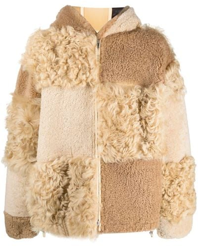 Marni Panelled Hooded Jacket - Natural