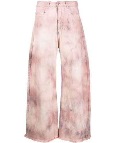 Marques'Almeida Weite Jeans mit Batik-Print - Pink