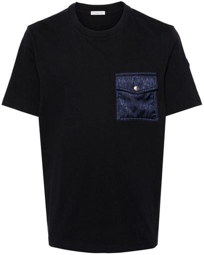 Moncler Jacquard-logo Cotton T-shirt - Black
