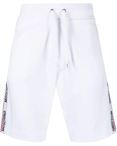 Moschino Short en jersey à logo strassé - Blanc