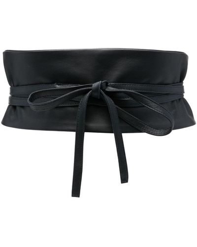 FURLING BY GIANI Leather-panel Self-tie Belt - Black