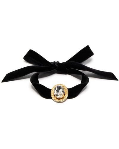 Jennifer Behr Crystal-embellished Velvet Necklace - Black