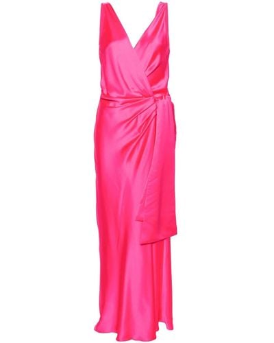 Pinko Elegant Hammered Satin Gown - Pink